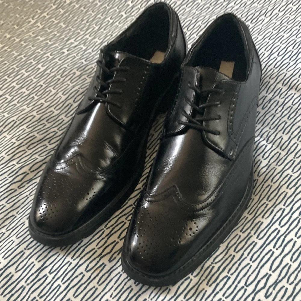 Joseph Abound Men's Black Leather Wingtip Lace-Up Oxford Dress Shoes Size 13D - Picture 8 of 8